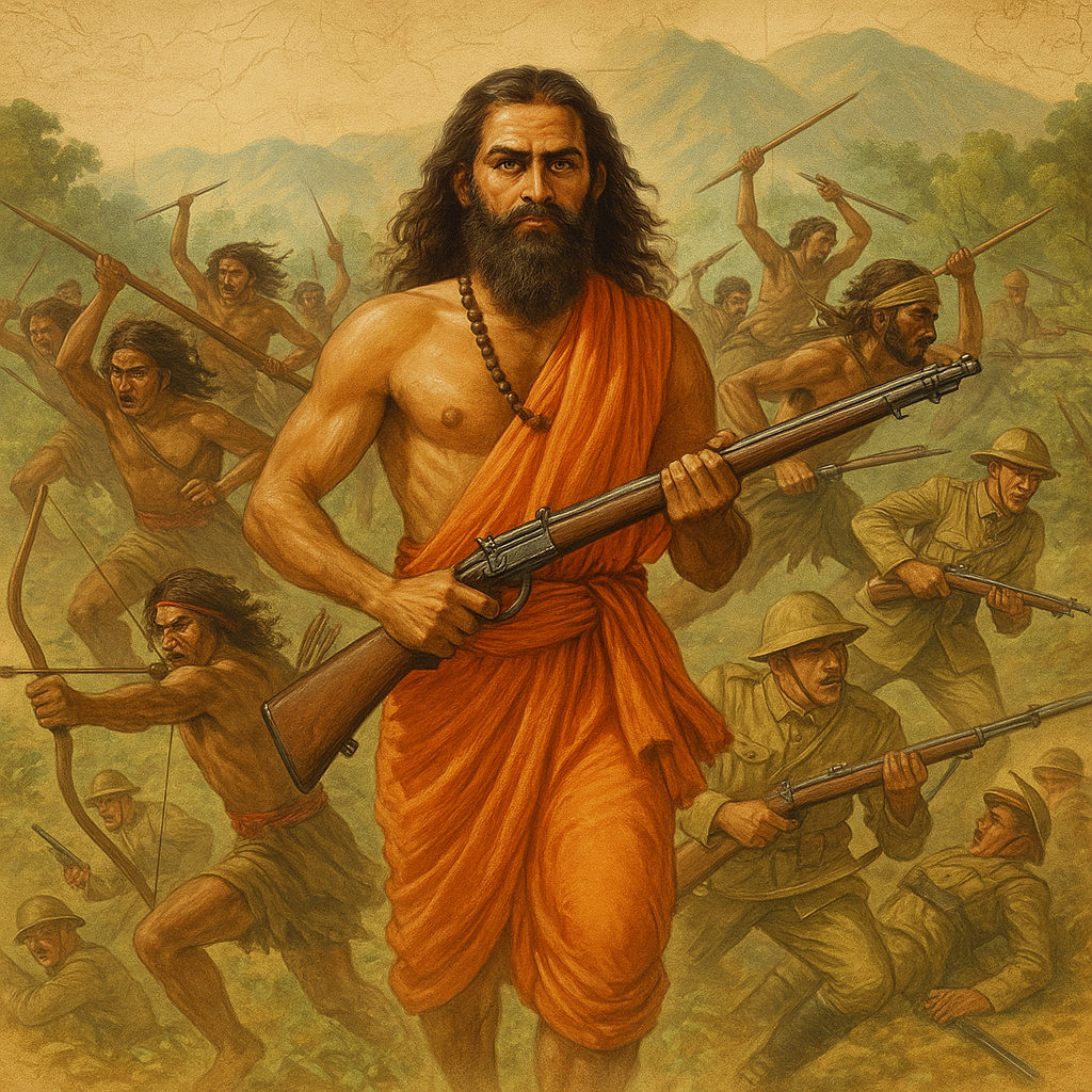 Tribal warriors fighting